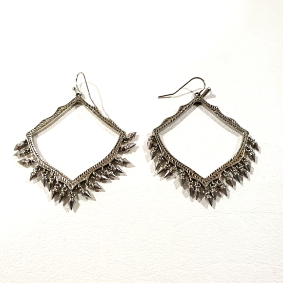 Kendra Scott Silver Lacy Fringe Drop Earrings - Picture 2 of 5